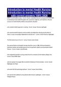 Introduction to mental Health Nursing with correct answers 100&percnt; 2026