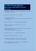 Certified Energy Manager Questions with 100&percnt; Correct Answers