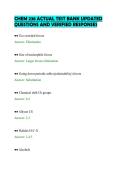 CHEM 238 ACTUAL TEST BANK UPDATED&NewLine;QUESTIONS AND VERIFIED RESPONSES&NewLine;