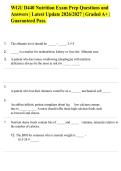 WGU D440 Nutrition Exam Prep Questions and&NewLine;Answers &vert; Latest Update 2026&sol;2027 &vert; Graded A&plus; &vert;&NewLine;Guaranteed Pass&period;