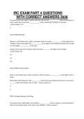 IRC EXAM PART 4 QUESTIONS&NewLine;WITH CORRECT ANSWERS 2026