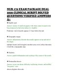 NUR 172 EXAM PACKAGE DEAL&NewLine;2026 CLINICAL SCRIPT SOLVED&NewLine;QUESTIONS VERIFIED ANSWERS&NewLine;A&plus;&NewLine;