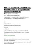 NUR 172 EXAM PACKAGE DEAL 2026&NewLine;NURSING TEST PAPER QUESTIONS&NewLine;ANSWERS GRADED A&plus;