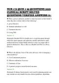NUR 172 QUIZ 1 95 QUESTIONS 2026&NewLine;CLINICAL SCRIPT SOLVED&NewLine;QUESTIONS VERIFIED ANSWERS A&plus;