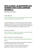 NUR 172 QUIZ 1 95 QUESTIONS 2026&NewLine;NURSING TEST PAPER ANSWERS&NewLine;GRADED A&plus;