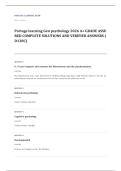 Portage Learning PSYC 101 psychology EXAM A&plus; GRADE ASSURED COMPLETE SOLUTIONS AND VERIFIED ANSWERS LATEST UPDATE&excl;&excl;&excl;&excl;