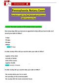 Pennsylvania Notary Exam 3 &vert; Questions with Verified Rationalized Answers&comma; 100&percnt; Guarantee Pass 2026&sol;2027