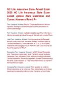 NC Life Insurance State Actual Exam &NewLine;2026 NC Life Insurance State Exam &NewLine;Latest Update 2026 Questions and &NewLine;Correct Answers Rated A&plus;