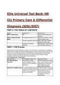 Elite Universal Test Bank&colon; NR 511 Primary Care & Differential Diagnosis &lpar;2026&sol;2027&rpar; &vert; 60 Q&A