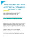 NUR209 &sol; NUR 209 Medical Surgical Nursing II Actual Exam 2026&sol;2027 &vert; Complete Exam-Style Questions &vert; 100&percnt; Verified &ndash; Detailed Rationales &ndash; Pass Guaranteed &ndash; A&plus; Graded&NewLine;&NewLine;&NewLine;