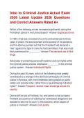 Intro to Criminal Justice Actual Exam &NewLine;2026 Latest Update 2026 Questions &NewLine;and Correct Answers Rated A&plus; 