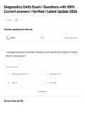 Diagnostics OAEs Exam &vert; Questions with 100&percnt;&NewLine;Correct Answers &vert; Verified &vert; Latest Update 2026