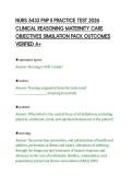 NURS 5433 FNP II PRACTICE TEST 2026&NewLine;CLINICAL REASONING MATERNITY CARE&NewLine;OBJECTIVES SIMULATION PACK OUTCOMES&NewLine;VERIFIED A&plus;