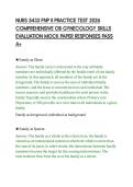 NURS 5433 FNP II PRACTICE TEST 2026&NewLine;COMPREHENSIVE OB GYNECOLOGY SKILLS&NewLine;EVALUATION MOCK PAPER RESPONSES PASS&NewLine;A&plus;