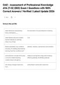 OAE - Assessment of Professional Knowledge&NewLine;AYA &lpar;7-12&rpar; &lpar;003&rpar; Exam &vert; Questions with 100&percnt;&NewLine;Correct Answers &vert; Verified &vert; Latest Update 2026