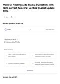 Week 12&colon; Hearing Aids Exam 2 &vert; Questions with&NewLine;100&percnt; Correct Answers &vert; Verified &vert; Latest Update&NewLine;2026