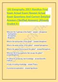 LSU Geography 2051 Namikas Final Exam Actual Exam Newest Actual Exam Questions And Correct Detailed Answers &lpar;Verified Answers&rpar; &vert;Already Graded A&plus;