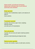 PENN FOSTER&comma; AUTO REPAIR TECHNICIAN&comma; &NewLine;ORIENTATION&comma; INTRODUCTION TO AUTO REPAIR &NewLine;QUESTIONS AND ANSWERS