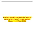 Test Bank for Davis Advantage for Maternal Child Nursing Care 3rd Edition Scannell Chapter 1 - 33 Updated