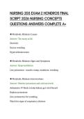 NURSING 205 EXAM 2 HONDROS FINAL&NewLine;SCRIPT 2026 NURSING CONCEPTS&NewLine;QUESTIONS ANSWERS COMPLETE A&plus;