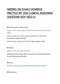 NURSING 205 EXAM 2 HONDROS&NewLine;PRACTICE SET 2026 CLINICAL REASONING&NewLine;QUESTIONS HIGH YIELD A&plus;
