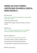 NURSING 205 EXAM 2 HONDROS&NewLine;QUESTION BANK 2026 MEDICAL SURGICAL&NewLine;REVIEW UPDATED A&plus;