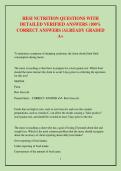 HESI NUTRITION QUESTIONS WITH DETAILED VERIFIED ANSWERS &lpar;100&percnt; CORRECT ANSWERS &sol;ALREADY GRADED A&plus;