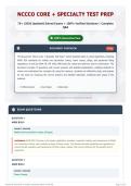Nccco Core &plus; Specialty Test Prep 75&plus; &lpar;2026 Updated&rpar; Solved Exams &plus; 100&percnt; Verified Solutions   Complete Q&A
