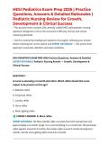 HESI Pediatrics Exam Prep 2026 &vert; Practice Questions&comma; Answers & Detailed Rationales &vert; Pediatric Nursing Review for Growth&comma; Development & Clinical Success