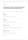 NUR 3563 nursing research EXAM A&plus; GRADE ASSURED COMPLETE SOLUTIONS AND VERIFIED ANSWERS LATEST UPDATE&excl;&excl;&excl;&excl;