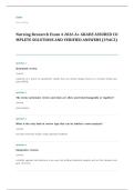 NUR 3563 nursing research EXAM A&plus; GRADE ASSURED COMPLETE SOLUTIONS AND VERIFIED ANSWERS LATEST UPDATE&excl;&excl;&excl;&excl;