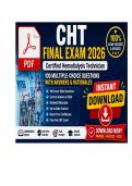 CERTIFIED HEMODIALYSIS TECHNICIAN &lpar;CHT&rpar; COMPREHENSIVE PRACTICE &NewLine;QUESTIONS & ANSWERS &vert;LATEST UPLOAD