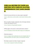 CHEM 1020 MIDTERM TEST PAPER 2026&NewLine;QUESTIONS WITH COMPLETE SOLUTIONS&NewLine;COMPREHENSIVE STUDY GUIDE GRADED&NewLine;A&plus;