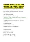 CIEMT EMT FINAL ACTUAL TEST BANK&NewLine;2026 REAL QUESTIONS WITH VERIFIED&NewLine;ANSWERS SUCCESS PREP GRADED A&plus;