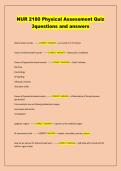 NUR 2180 Physical Assessment Quiz &NewLine;3questions and answers &NewLine;