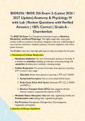 BIOS256 &sol; BIOS 256 Exam 1 & Exam 2 BUNDLE&colon; &lpar;Latest 2026 &sol; 2027 Update&rpar; Anatomy & Physiology IV with Lab &vert; Review Questions with Verified Answers &vert; 100&percnt; Correct &vert; Grade A - Chamberlain