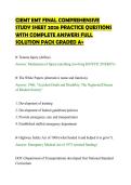 CIEMT EMT FINAL COMPREHENSIVE&NewLine;STUDY SHEET 2026 PRACTICE QUESTIONS&NewLine;WITH COMPLETE ANSWERS FULL&NewLine;SOLUTION PACK GRADED A&plus;