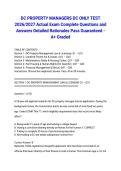 DC PROPERTY MANAGERS DC ONLY TEST 2026&sol;2027 Actual Exam Complete Questions and Answers Detailed Rationales Pass Guaranteed - A&plus; Graded