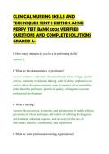 CLINICAL NURSING SKILLS AND&NewLine;TECHNIQUES TENTH EDITION ANNE&NewLine;PERRY TEST BANK 2026 VERIFIED&NewLine;QUESTIONS AND COMPLETE SOLUTIONS&NewLine;GRADED A&plus;