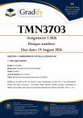TMN3703 Assignment 3 &lpar;ANSWERS&rpar; 2026 