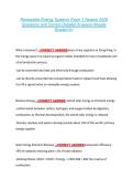 Renewable Energy Systems Exam 3 Newest 2026 &NewLine;Questions and Correct Detailed Answers Already &NewLine;Graded A&plus; 
