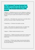 Ch&period; 1-2 Hartman's Nursing Assistant Care&NewLine;2026&sol;2027 &vert; Verified Exam Questions and&NewLine;Answers with Detailed Rationales &vert; 100&percnt;&NewLine;Accurate