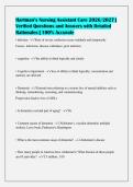 Hartman&rsquo;s Nursing Assistant Care 2026&sol;2027 &vert;&NewLine;Verified Questions and Answers with Detailed&NewLine;Rationales &vert; 100&percnt; Accurate&NewLine;