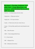Hartman&rsquo;s Nursing Assistant Care&NewLine;2026&sol;2027 &vert; Exam Questions and&NewLine;Answers with Detailed Rationales &vert;&NewLine;100&percnt; Accurate