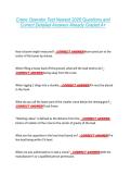 Crane Operator Test Newest 2026 Questions and &NewLine;Correct Detailed Answers Already Graded A&plus; 