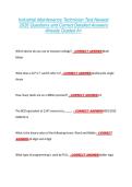 Industrial Maintenance Technician Test Newest &NewLine;2026 Questions and Correct Detailed Answers &NewLine;Already Graded A&plus; 