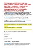 iCEV ELANCO VETERINARY MEDICAL APPLICATIONS CERTIFICATION EXAM PREP 2026&sol;2027 &vert; COMPLETE PRACTICE TEST BANK WITH VERIFIED QUESTIONS&comma; ANSWERS & DETAILED RATIONALES &vert; COMPREHENSIVE STUDY GUIDE