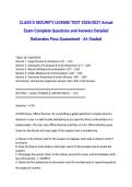 CLASS D SECURITY LICENSE TEST 2026&sol;2027 Actual Exam Complete Questions and Answers Detailed Rationales Pass Guaranteed - A&plus; Graded&NewLine;&NewLine;