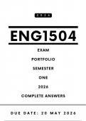 ENG1504 Exam Portfolio Answers - Semester 1 &comma; 2026 &vert; Due Date 20 May 2026