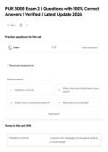 PUR 3000 Exam 2 &vert; Questions with 100&percnt; Correct&NewLine;Answers &vert; Verified &vert; Latest Update 2026